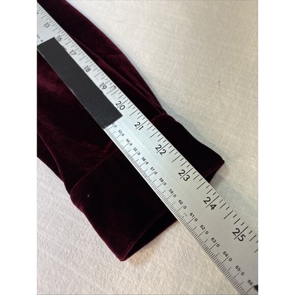 Harve’ Benard Velvet Deep Burgundy Stretch Button Up Long Sleeve Holiday Glam M - Picture 10 of 15